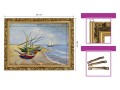 7. OBRAZ OLEJNY Vincent Van Gogh ,,Lodzie rybackie,, W ZLOTEJ RAMCE MAKOWCE 50 cm x 70 cm wymiary.jpg