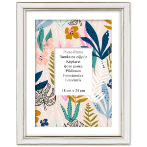 Ramka na zdjęcia drewniana LUX 18 x 24 cm, foto rama biała