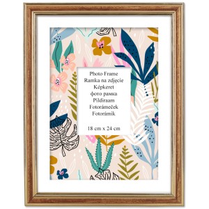 Ramka na zdjęcia drewniana LUX 18 x 24 cm, foto rama brązowa