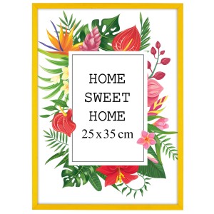 Ramka na zdjęcia 25x35 cm, drewniana w kolorze żółtym