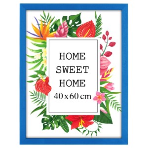 Ramka na zdjęcia 40x60 cm, drewniana w kolorze niebieskim