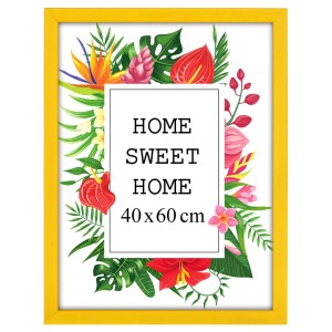 Ramka na zdjęcia 40x60 cm, drewniana w kolorze żółtym