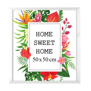 Ramka na zdjęcia 50x50 cm, drewniana w kolorze białym