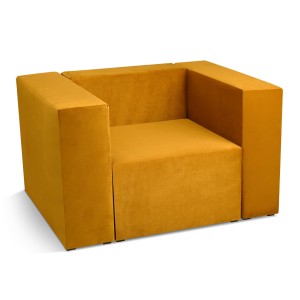 Fotel tapicerowany LEON w kolorze miodowym – segment do zestawu mebli modułowych: siedzisko i oparcie