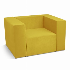 Fotel tapicerowany LEON w kolorze żółtym – segment do zestawu mebli modułowych: siedzisko i oparcie