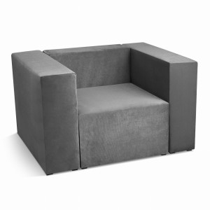 Fotel tapicerowany LEON w kolorze szarym – segment do zestawu mebli modułowych: siedzisko i oparcie