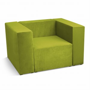 Fotel tapicerowany LEON w kolorze limonkowym – segment do zestawu mebli modułowych: siedzisko i oparcie