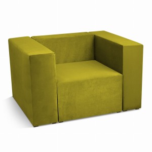 Fotel tapicerowany LEON w kolorze oliwkowym – segment do zestawu mebli modułowych: siedzisko i oparcie