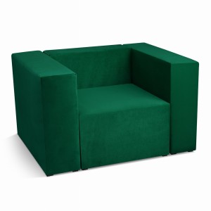 Fotel tapicerowany LEON w kolorze zielonym – segment do zestawu mebli modułowych: siedzisko i oparcie