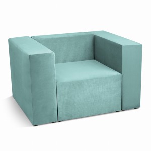 Fotel tapicerowany LEON w kolorze miętowym – segment do zestawu mebli modułowych: siedzisko i oparcie