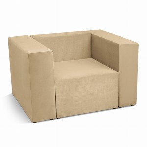 Fotel tapicerowany LEON w kolorze beżowym – segment do zestawu mebli modułowych: siedzisko i oparcie