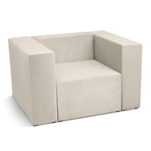 Fotel tapicerowany LEON w kolorze kremowym – segment do zestawu mebli modułowych: siedzisko i oparcie