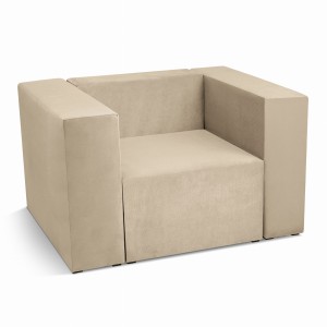 Fotel tapicerowany LEON w kolorze beżowym – segment do zestawu mebli modułowych: siedzisko i oparcie