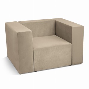 Fotel tapicerowany LEON w kolorze beżowym – segment do zestawu mebli modułowych: siedzisko i oparcie