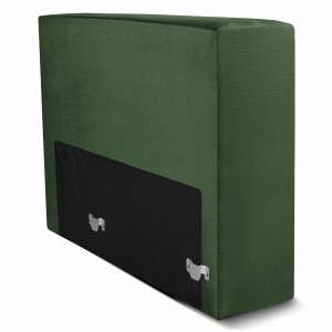 Moduł: tapicerowany podłokietnik LEON w kolorze ciemnozielonym z metalowymi łącznikami – segment do zestawu mebli modułowych 