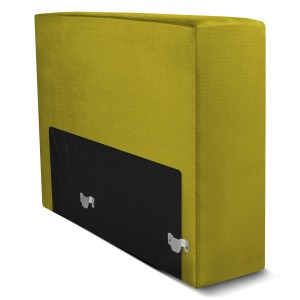 Moduł: tapicerowany podłokietnik LEON w kolorze oliwkowym z metalowymi łącznikami – segment do zestawu mebli modułowych