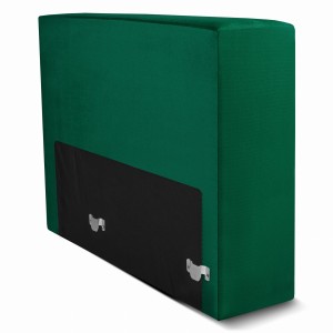 Moduł: tapicerowany podłokietnik LEON w kolorze zielonym z metalowymi łącznikami – segment do zestawu mebli modułowych