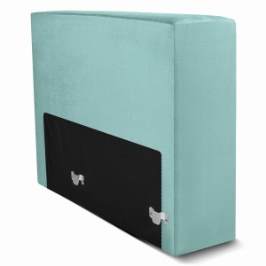 Moduł: tapicerowany podłokietnik LEON w kolorze miętowym z metalowymi łącznikami – segment do zestawu mebli modułowych