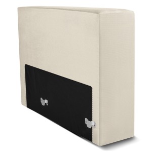 Moduł: tapicerowany podłokietnik LEON w kolorze kremowym z metalowymi łącznikami – segment do zestawu mebli modułowych
