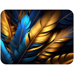 Podkładka korkowa na stół z nadrukiem - Leaves with gold 2 w rozmiarze 30x40 cm  