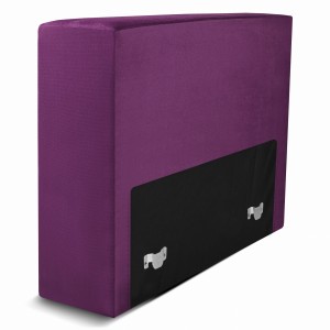 Moduł: tapicerowane oparcie 70 LEON w kolorze fioletowym z metalowymi łącznikami – segment do zestawu mebli modułowych