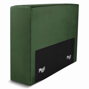 Moduł: tapicerowane oparcie 70 LEON w kolorze ciemnozielonym z metalowymi łącznikami – segment do zestawu mebli modułowych