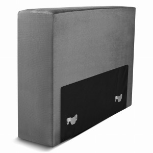 Moduł: tapicerowane oparcie 70 LEON w kolorze szarym z metalowymi łącznikami – segment do zestawu mebli modułowych