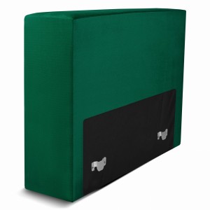 Moduł: tapicerowane oparcie 70 LEON w kolorze zielonym z metalowymi łącznikami – segment do zestawu mebli modułowych 