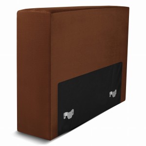 Moduł: tapicerowane oparcie 70 LEON w kolorze brązowym z metalowymi łącznikami – segment do zestawu mebli modułowych 