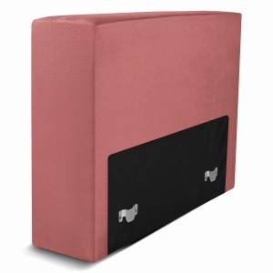 Moduł: tapicerowane oparcie 70 LEON w kolorze różowym z metalowymi łącznikami – segment do zestawu mebli modułowych