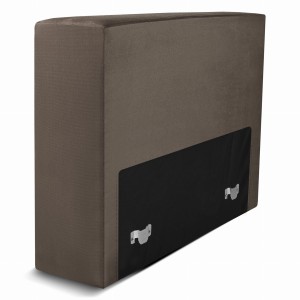 Moduł: tapicerowane oparcie 70 LEON w kolorze brązowym z metalowymi łącznikami – segment do zestawu mebli modułowych