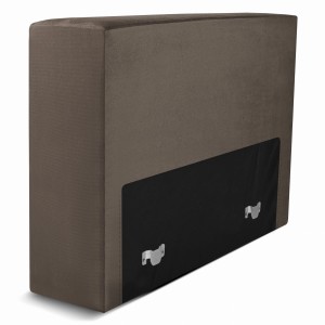 Moduł: tapicerowane oparcie 80 LEON w kolorze brązowym z metalowymi łącznikami – segment do zestawu mebli modułowych