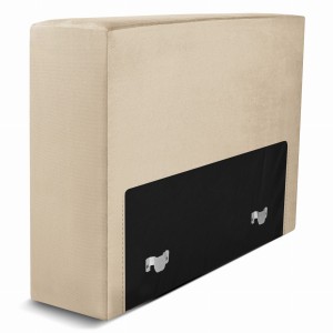 Moduł: tapicerowane oparcie 80 LEON w kolorze beżowym z metalowymi łącznikami – segment do zestawu mebli modułowych 