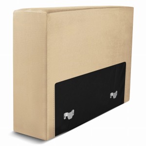 Moduł: tapicerowane oparcie 80 LEON w kolorze beżowym z metalowymi łącznikami – segment do zestawu mebli modułowych 