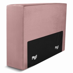 Moduł: tapicerowane oparcie 80 LEON w kolorze różowym z metalowymi łącznikami – segment do zestawu mebli modułowych