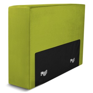 Moduł: tapicerowane oparcie 80 LEON w kolorze limonkowym z metalowymi łącznikami – segment do zestawu mebli modułowych