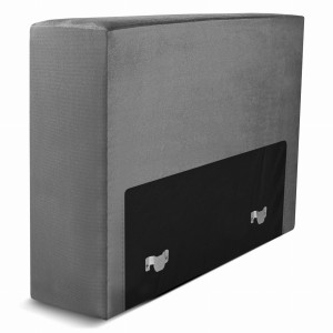 Moduł: tapicerowane oparcie 80 LEON w kolorze szarym z metalowymi łącznikami – segment do zestawu mebli modułowych 