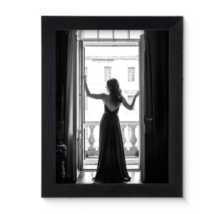 Nowoczesny obraz w czarnej ramie o wymiarach 30x40 cm - Black and white 