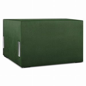 Moduł: tapicerowane siedzisko 70 LEON w kolorze ciemnozielonym z metalowymi łącznikami – segment do zestawu mebli modułowych