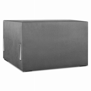 Moduł: tapicerowane siedzisko 70 LEON w kolorze szarym z metalowymi łącznikami – segment do zestawu mebli modułowych