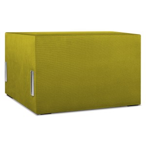 Moduł: tapicerowane siedzisko 70 LEON w kolorze oliwkowym z metalowymi łącznikami – segment do zestawu mebli modułowych 