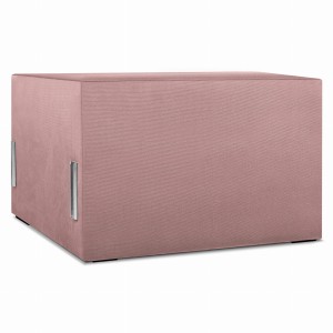 Moduł: tapicerowane siedzisko 70 LEON w kolorze różowym z metalowymi łącznikami – segment do zestawu mebli modułowych 