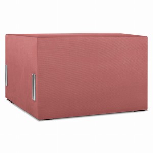 Moduł: tapicerowane siedzisko 70 LEON w kolorze różowym z metalowymi łącznikami – segment do zestawu mebli modułowych 