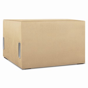 Moduł: tapicerowane siedzisko 70 LEON w kolorze beżowym z metalowymi łącznikami – segment do zestawu mebli modułowych