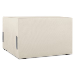 Moduł: tapicerowane siedzisko 70 LEON w kolorze kremowym z metalowymi łącznikami – segment do zestawu mebli modułowych