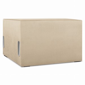 Moduł: tapicerowane siedzisko 70 LEON w kolorze beżowym z metalowymi łącznikami – segment do zestawu mebli modułowych