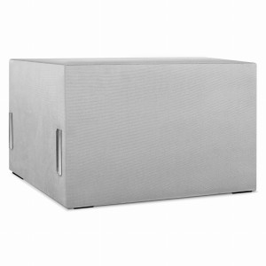 Moduł: tapicerowane siedzisko 70 LEON w kolorze jasnoszarym z metalowymi łącznikami – segment do zestawu mebli modułowych 