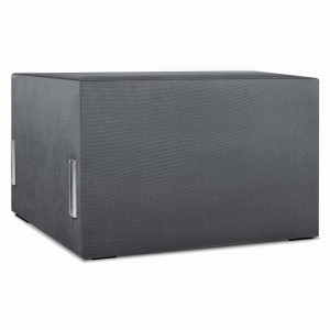 Moduł: tapicerowane siedzisko 70 LEON w kolorze szarym z metalowymi łącznikami – segment do zestawu mebli modułowych