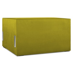 Moduł: tapicerowane siedzisko 80 LEON w kolorze oliwkowym z metalowymi łącznikami – segment do zestawu mebli modułowych 