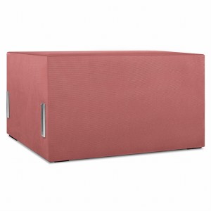 Moduł: tapicerowane siedzisko 80 LEON w kolorze różowym z metalowymi łącznikami – segment do zestawu mebli modułowych 